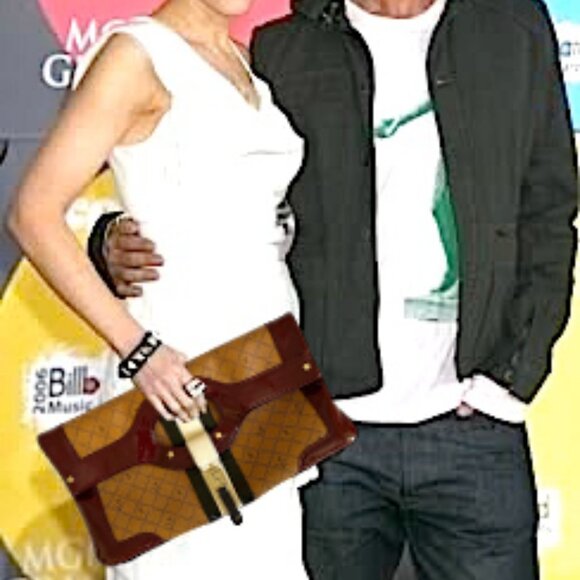 Vintage L.A.M.B. Gwen Stefani Carlisle Lipstick Convertible Clutch Leather/PVC - Picture 2 of 16